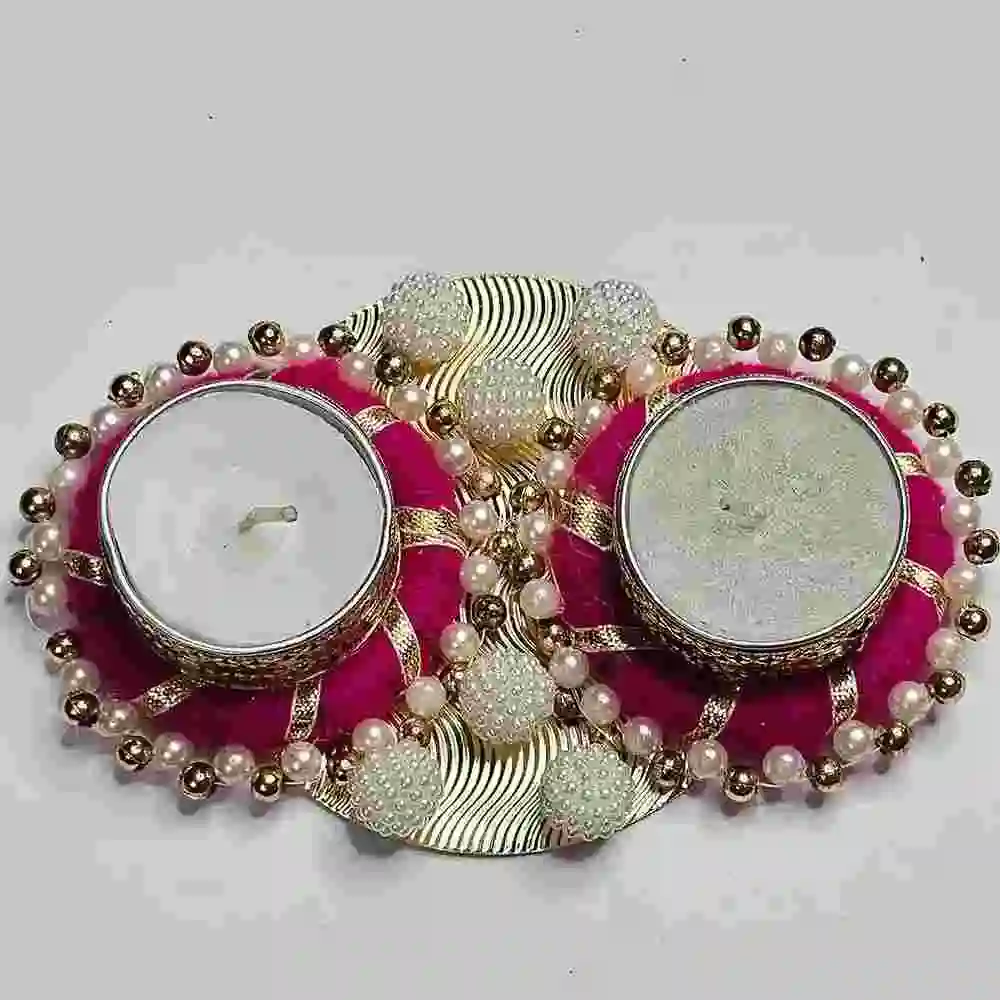 Brass Double Ring T-Light Holder Online in India